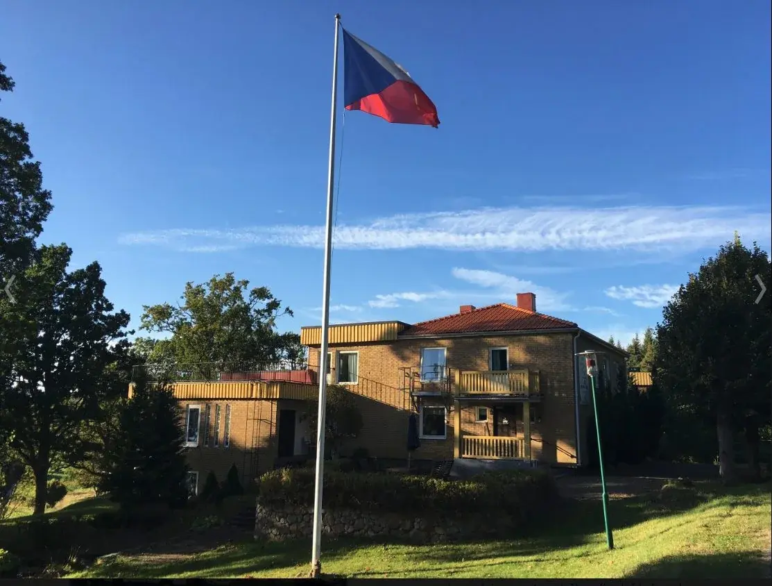 Penzion Anneberg s českou vlajkou